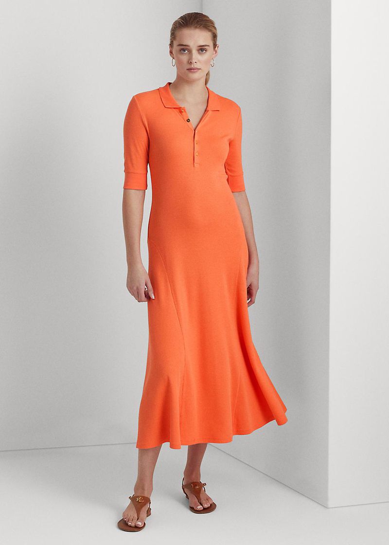 Vestidos Lauren Mujer Cotton-Blend Polo Chile Naranjas HFXTO-0281